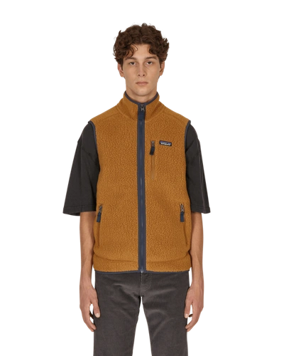 Patagonia Retro Pile Slim-fit Polartec Fleece Gilet In Bear Brown