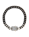 Alyx Gunmetal & Silver Ceramic Buckle Chain Necklace In Black