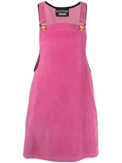 Boutique Moschino Corduroy Pinafore Dress In Pink