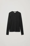 Cos Slim-fit Long-sleeve Top In Black