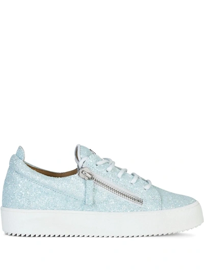 Giuseppe Zanotti Gail Glitter Sneakers In Blue ModeSens