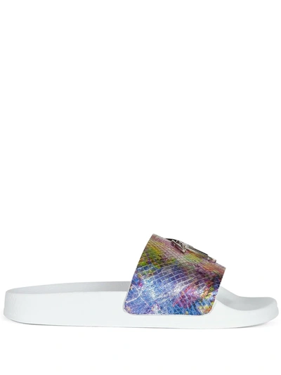 Giuseppe Zanotti Brett Python-effect Slides In Multicolor