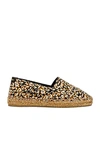 Saint Laurent Leopard-print Embroidered Canvas Espadrilles In Nero Multicolor