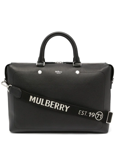 Mulberry City Heavy Grain Briefcase In Schwarz