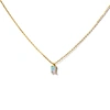 Little Sky Stone Tiny Baguette Opal 14k Gold Necklace In Gold
