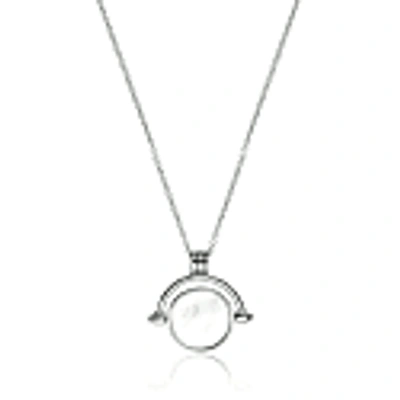 Lily & Roo Silver Mother Of Pearl Spinning Disc Necklace