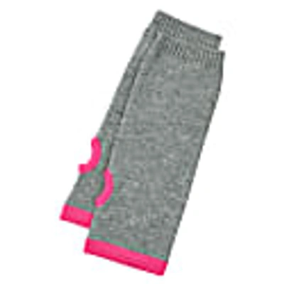 Cove Women's Cashmere Wrist Warmers Dark Grey & Neon Pink