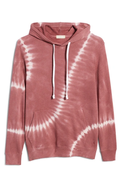 Alternative Asher Zip Hoodie In Rose Linear Tie Dye