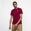 Nike Sportswear Club Men's T-shirt In Pomegranate,white