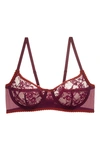 Natori Intimates Imperial Unlined Balconette Underwire Bra In Port/cinnabar