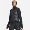 Nike Therma-fit Aerolayer Synthetic-fill Full-zip Vest In Black In Black