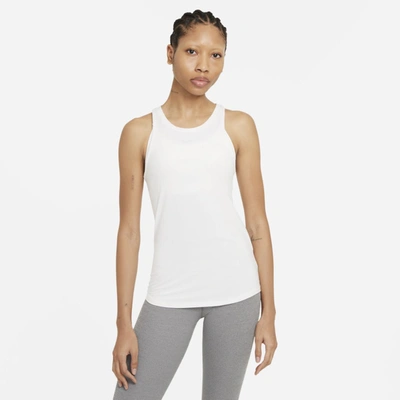Nike Women's Dri-fit One Luxe Slim Fit Tank Top In White