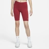 Nike Sportswear Essential Women's Mid-rise Bike Shorts In Pomegranate,white
