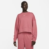 Nike Sportswear Collection Essentials Women's Oversized Fleece Crew In Gypsy Rose,white