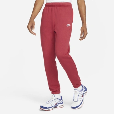 Nike Sportswear Club Fleece Men's Pants In Pomegranate,pomegranate,white