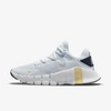 Nike Women's Free Metcon 4 Training Shoes In Pure Platinum/metallic Gold Coin/thunder Blue/aluminum/white