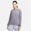 Nike Dri-fit Element Women's Running Crew In Cave Purple,indigo Haze,heather