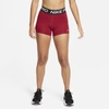 Nike Pro Women's 3" Shorts In Pomegranate,black,white