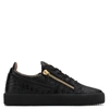 Giuseppe Zanotti Frankie Crocodile-embossed Low-top Sneakers In Black