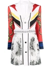 Philosophy Di Lorenzo Serafini Stripe-detail Pleated Mini Dress In Weiss