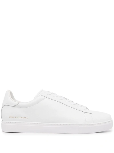 Armani Exchange Low-top Leather Sneakers In White