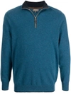 N•peal Half-zip Organic Cashmere Jumper In Blue