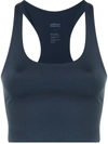 Girlfriend Collective Dylan Longline Racerback Sports Bra In Blue