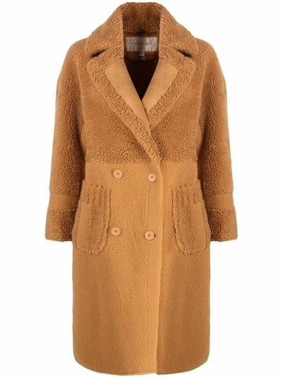 Urbancode Double-breasted Oversized Coat In Brown