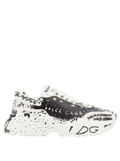 Dolce & Gabbana 30mm Dg Next Daymaster Leather Sneakers In Black,white