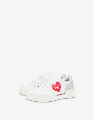 Love Moschino New Tassel Calfskin Sneakers In White