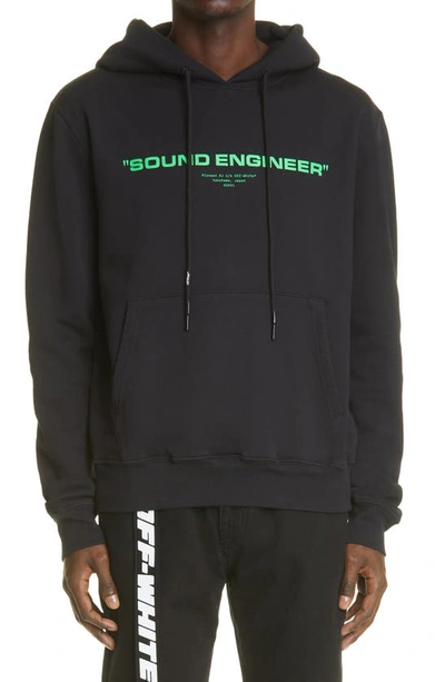 Off-white X Pioneer Dj Sound Engineer Cotton Graphic Hoodie In Black Green A