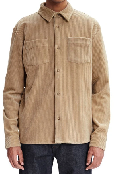 Apc Joe Stretch Cotton Corduroy Shirt Jacket In Beige