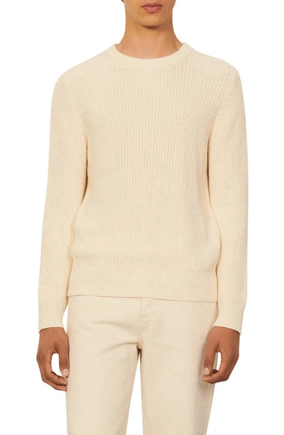 Sandro Ribbed Regular Fit Crewneck Sweater - 150th Anniversary Exclusive In Ecru