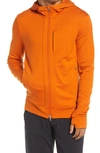 Icebreaker Quantum Iii Merino Wool Zip Hoodie In Spice