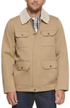 Levi's Corduroy High Pile Fleece Collar Field Coat In Tan