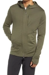 Icebreaker Quantum Iii Merino Wool Zip Hoodie In Loden