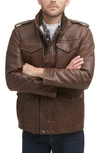 Levi's Faux Leather Military Jacket In Saddle