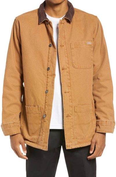 Dickies Duck Cotton Canvas Chore Jacket In Brown