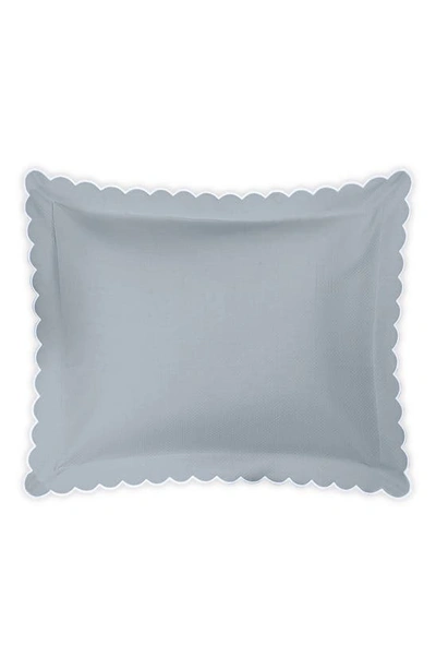 Matouk Diamond Piqué Pillow Sham In Hazy Blue
