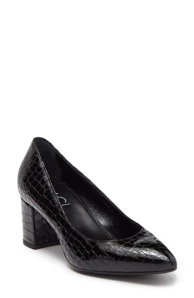 Agl Attilio Giusti Leombruni Block Heel Pump In Black Croc