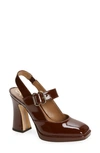 Sam Edelman Jildie Womens Covered Heel Mary Jane Slingback Sandals In Brown