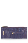 Brahmin Croc Embossed Leather Credit Card Wallet In Dawning