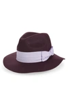 Nordstrom Short Brim Wool Panama Hat In Purple Dark Combo