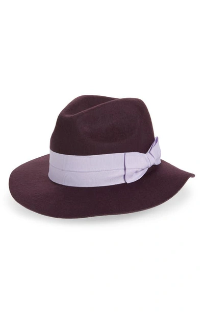 Nordstrom Short Brim Wool Panama Hat In Purple Dark Combo