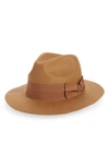 Nordstrom Short Brim Wool Panama Hat In Tan Combo