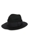 Nordstrom Short Brim Wool Panama Hat In Black