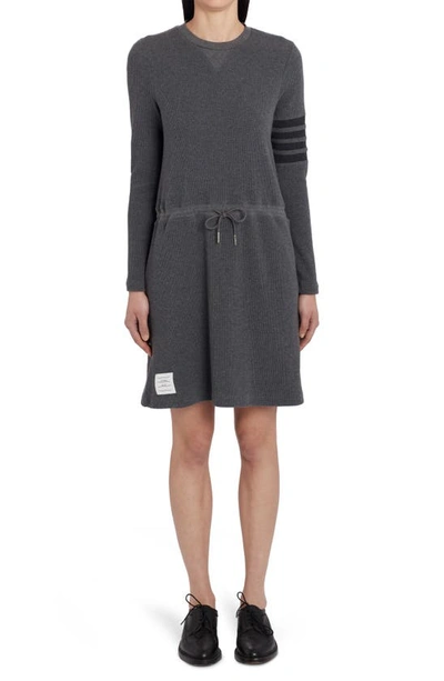 Thom Browne Waffle-knit Knee-length Dress In Dark Grey 025