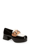 Jeffrey Campbell Women's Student Platform Block Heel Loafers In Bwnp Cmbo