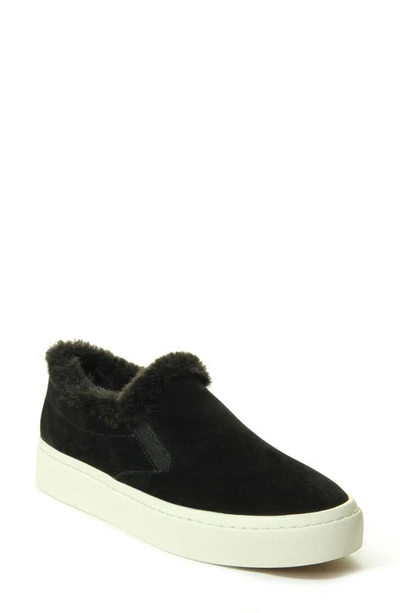 Vaneli Faux Fur Sneaker In Black