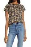 Rag & Bone Poppy Print Organic Cotton Top In Camel Multi